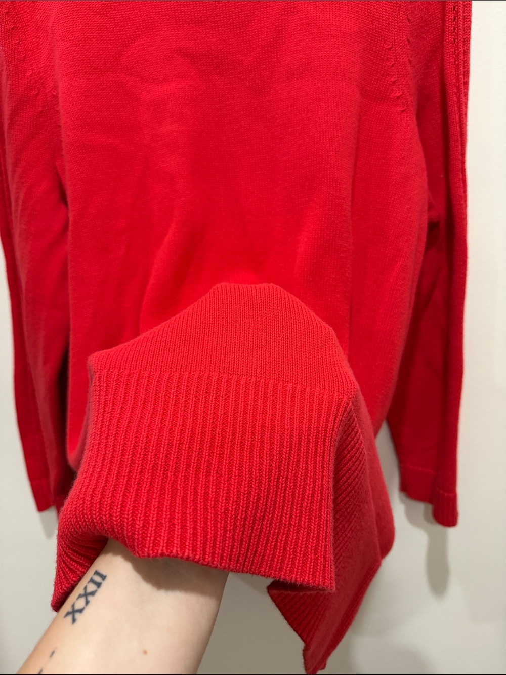 In Every Story Cherry Red V-Neck Sweater with Knit Hem - Picture 9 of 11